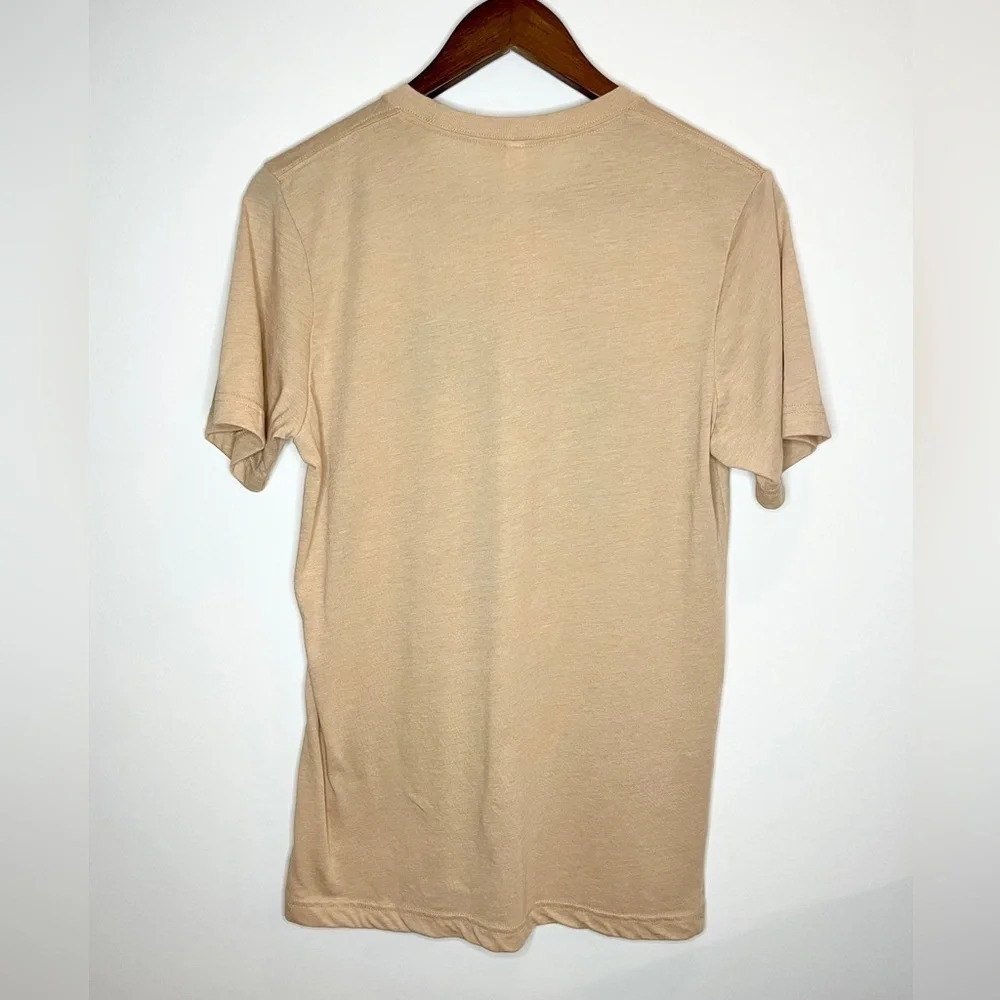 Custom Bella Canvas Medium Unisex Tan Logo Tee Shirt - Picture 5 of 5